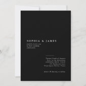 Klassieke minimalistische zwart-wit bruiloft kaart (Voorkant)