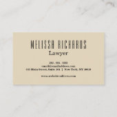 Klassieke minimalistische zwart-wit visitekaartje (Achterkant)