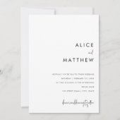 Klassieke minimalistische zwarte en witte bruiloft kaart (Voorkant)