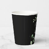 Klassieke minimalistische zwarte Eucalyptus bruilo Papieren Bekers (Rechts)