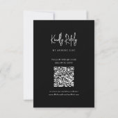 Klassieke minimalistische zwarte QR code script br RSVP Kaartje (Voorkant)