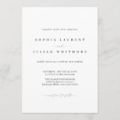 Klassieke Minimalistische Zwarte & Witte Bruiloft Kaart (Voorkant)
