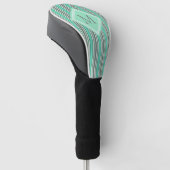 Klassieke mint en grijze verticale strepen monogra golfheadcover (Schuin)