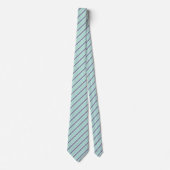 Klassieke Mint Green en Navy Stripes Stropdas (Voorkant)