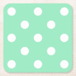 Klassieke mint-groene witte Stippen elegante Sjabl Kartonnen Onderzetters<br><div class="desc">Classic Mint Green White Stippen Elegant Sjabloon Square Paper Onderzetter.</div>