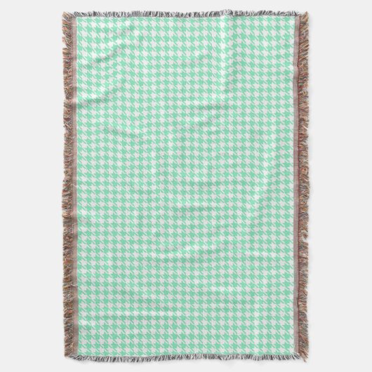 Klassieke Mint White Pepita Houndstooth Pattern Deken (Voorkant Verticaal)