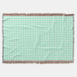 Klassieke Mint White Pepita Houndstooth Pattern Deken