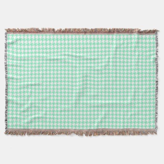 Klassieke Mint White Pepita Houndstooth Pattern Deken (Voorkant)