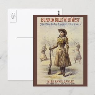 Klassieke Miss Annie Oakley, Westerse Cowgirl Briefkaart