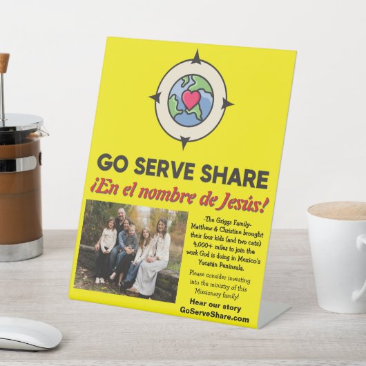 Klassieke Missionary Support Tabletop Sign Reclamebord Met Voetstuk