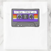 Klassieke mixtape rechthoekige sticker (Tas)