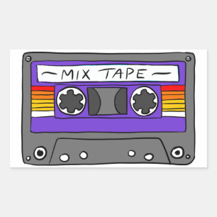 Klassieke mixtape rechthoekige sticker