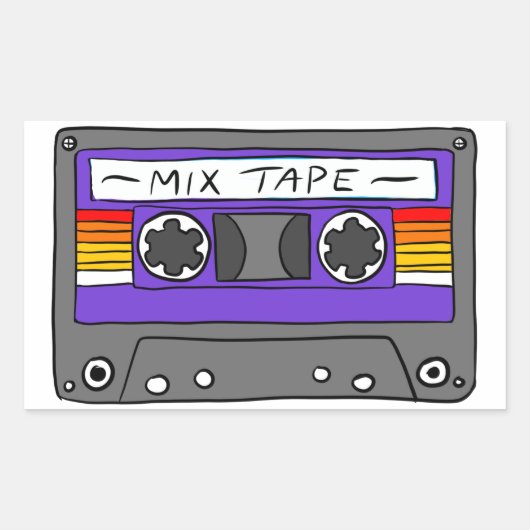 Klassieke mixtape rechthoekige sticker (Voorkant)