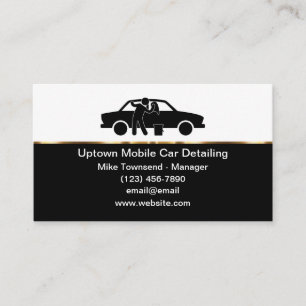 Klassieke mobiele autowasserij en -detailing visitekaartje