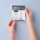 Klassieke Mobiele Notaris Flyer QR Code Navy Goud (Hand)