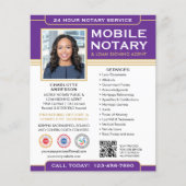 Klassieke mobiele notaris openbare QR-code paars Flyer (Voorkant)