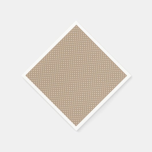 Klassieke Mocha Bruin en Witte Polka Dot servetten (Hoek)