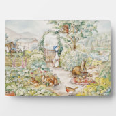 Klassieke modderige eend in een tuin fotoplaat (voorkant)