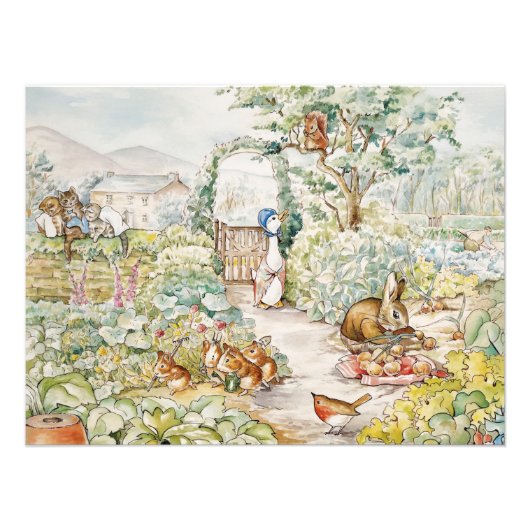 Klassieke modderige eend in moestuin foto afdruk (Voorkant)