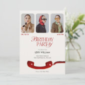 Klassieke  mode fotocollage verjaardag kaart (Staand voorkant)