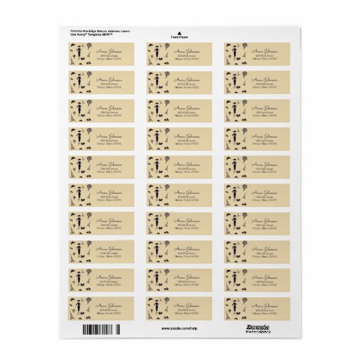 Klassieke  Mode Return Address Label (Full Sheet)