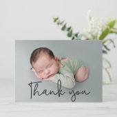 Klassieke Modern Dank je baby Aankondiging (Staand voorkant)