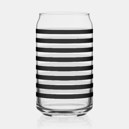 Klassieke Modern Slank Zwart Horizontaal Gestreept Blikvorm Glas (Voorkant)