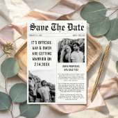 Klassieke Moderne 2 Foto Trouwkrant Stijl Save The Date