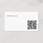 Klassieke moderne aangepaste foto QR-code blauwe g Visitekaartje (Achterkant)