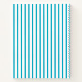 Klassieke Moderne Aangepaste Naam Azure Stripe Notitieboek (Achterkant)