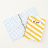 Klassieke Moderne Aangepaste Naam Gele Streep Notitieboek (Binnen)