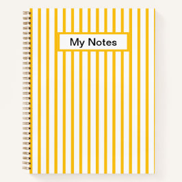 Klassieke Moderne Aangepaste Naam Gele Streep Notitieboek