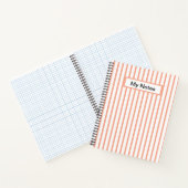 Klassieke Moderne Aangepaste Naam Perzik Streep Notitieboek (Binnen)