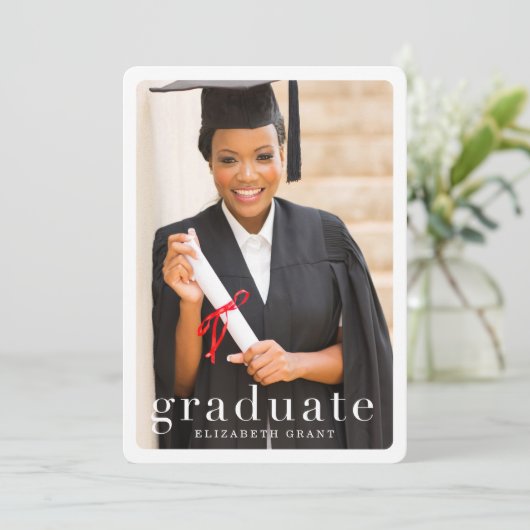 Klassieke moderne aankondiging van het Afstuderen  (Staand voorkant)