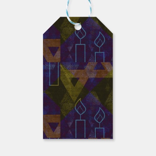 Klassieke moderne blauwe balk Mitzvah Bold Bedankt Cadeaulabel (Achterkant)