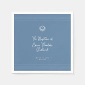 Klassieke moderne blauwe doopfeest servetten (Voorkant)