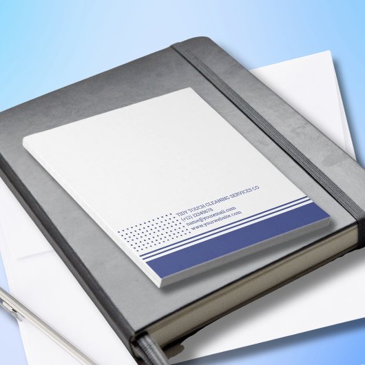 Klassieke Moderne Blauwe Polka Dots Schoonmaak Die Notitieblok