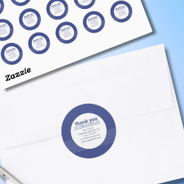 Klassieke Moderne Blauwe Witte Polka Dots Schoonma Ronde Sticker