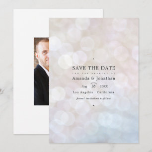 Klassieke moderne bokeh-huwelijkslichten Save The  Date