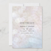 Klassieke moderne bokeh-huwelijkslichten Sla de da Save The Date (Voorkant)