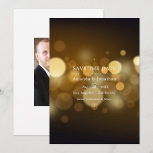 Klassieke moderne Bokeh-weddenschappen bewaren de  Save The Date
