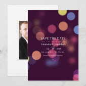 Klassieke moderne Bokeh Weddenschappen Save The Date (Voorkant / Achterkant)