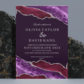 Klassieke Moderne Bordeaux & Paarse Zilveren Bruil Kaart