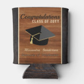 Klassieke moderne bruine houten korrelhoes blikjeskoeler (Achterkant)