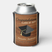 Klassieke moderne bruine houten korrelhoes blikjeskoeler (Blikje Achterkant)