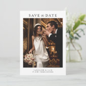 Klassieke Moderne Chic Foto Bruiloft Save The Date (Staand voorkant)