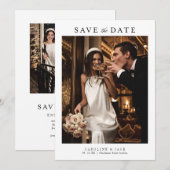 Klassieke Moderne Chic Foto Bruiloft Save The Date (Voorkant / Achterkant)
