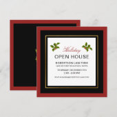 Klassieke moderne Corporate Holiday Open House Feestdagenkaart (Voorkant / Achterkant)