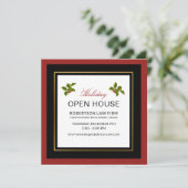 Klassieke moderne Corporate Holiday Open House Feestdagenkaart (Staand voorkant)
