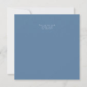Klassieke moderne diepe blauwe doop uitnodiging (Achterkant)